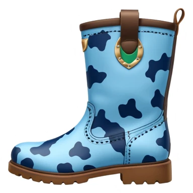 blue cow print boots sticker