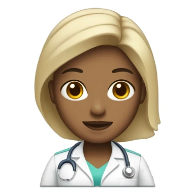 nurse with straight hair light skin sticker