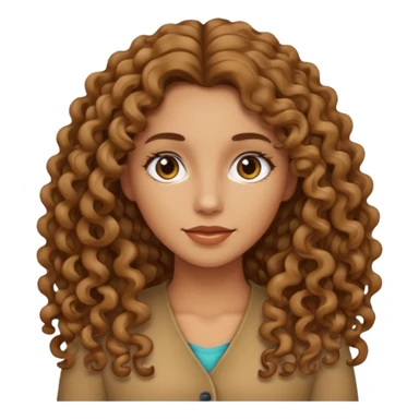 Mujer piel canela y pelo rizado largo , el pelo un poco más oscuro  sticker