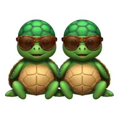 Turtle best friends sitting on beach sticker