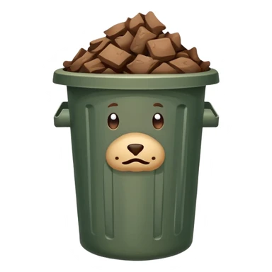 Poo in trash can sticker