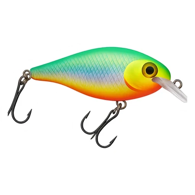 colorful Rapala fishing lure with treble hooks side view sticker