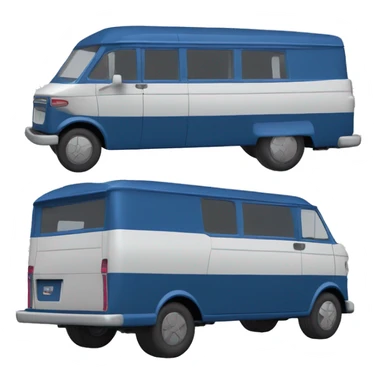 Tall Barbie wide-fender dark blue Papercraft long step-van  sticker