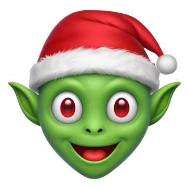 Happy Alien with santa hat sticker