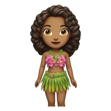 hula girl doll sticker
