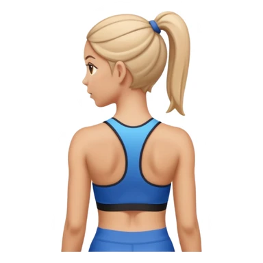 sporty woman cartoon emoji style back view sticker