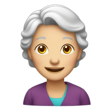 happy elderly woman   sticker