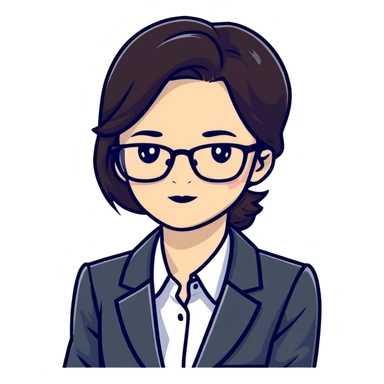 business lady with black rimmed glasses sticker