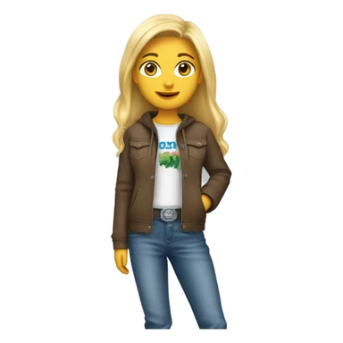 Blonde girl wearing square toe cowboy boots and jeans with a hoodie sticker