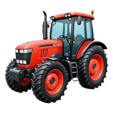 červeny moderny zetor forterra  traktor sticker