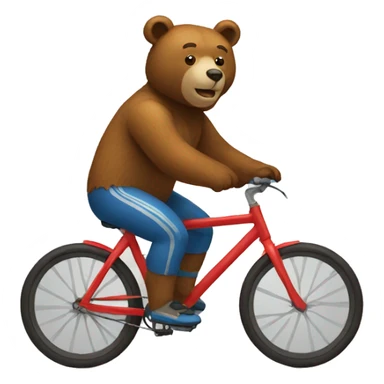 an emoji bear cycling sticker