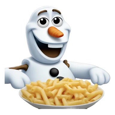 olaf the snowman from frozen eating kraft dinner sticker