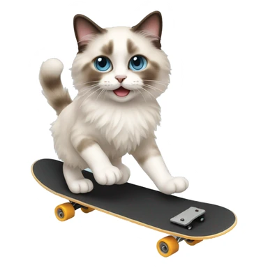 ragdoll cat skateboarding sticker