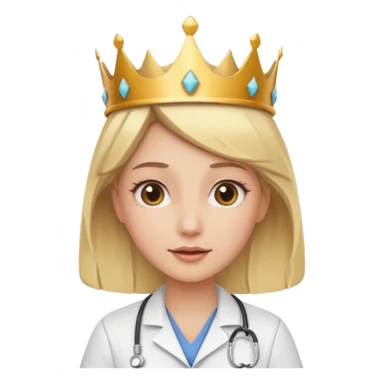 Blonde nurse with a crown on her head and multiple personalities sticker