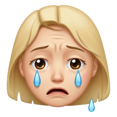 crying face emoji, expressive and clear sticker