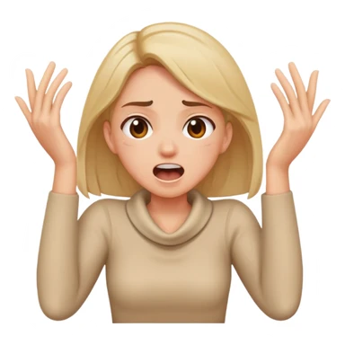 girl arms crossed holding neck screaming sticker