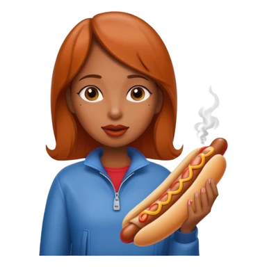 Brown girl smoking a hotdog   sticker