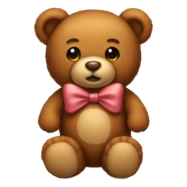 brown teddy bear with a bow sticker