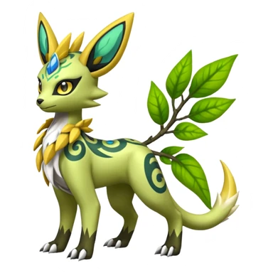 Tribal Exotic Ivy Planty Meloetta-Zygarde-Zeraora-Renamon-Protogen-Palkia-hybrid-fusion-Fakémon-creature, full body sticker