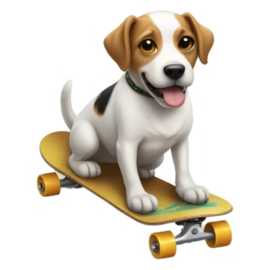 Dog on a skateboard sticker