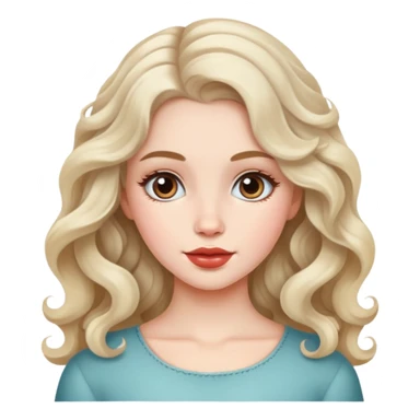White skinned, wavy hair, coqquette, pretty faced girl sticker