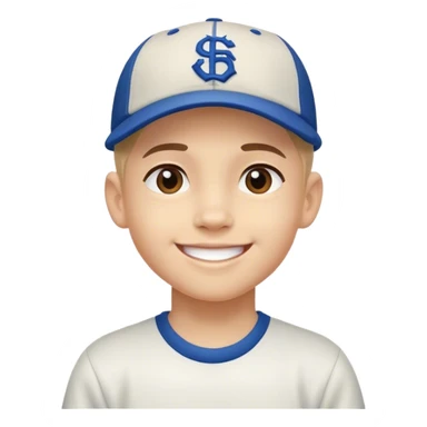 smiling boy in baseball cap sticker