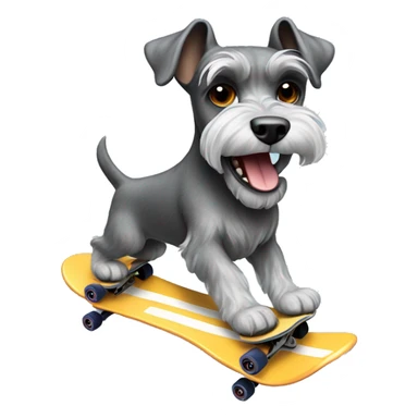 Schnauzer dog skateboaring sticker