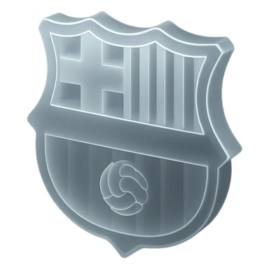 FC Barcelona emblem, 3D effect, glossy finish, no text sticker