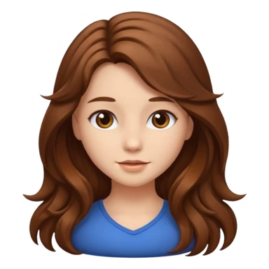 Fammi un avatar che raffiguri me una ragazza con capelli sciolti marroncini sticker