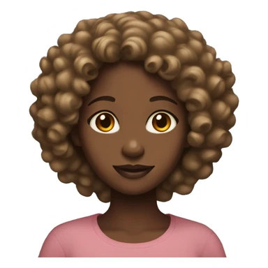 Black girl with light  brown eyes and curly gair sticker