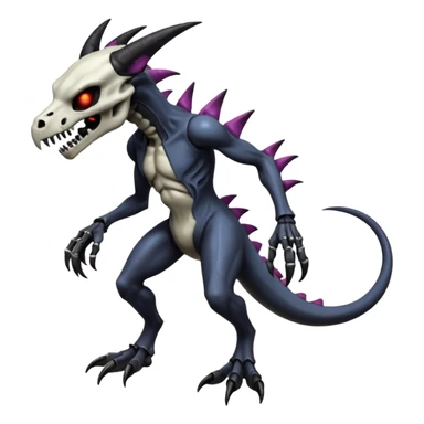 Shiny Futuristic Badass Demonic Spectral Dusky Spooky Skull-faced Cool Hot Stylish Handsome Alien-Salandit-Darkrai-Marowak-Venom-Fakémon-fusion (full body) sticker