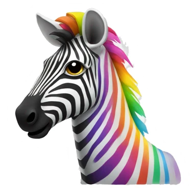 Zebra with rainbow stripes sticker