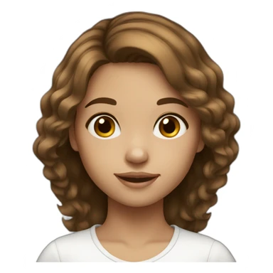 Kid Girl Brown hair white sticker