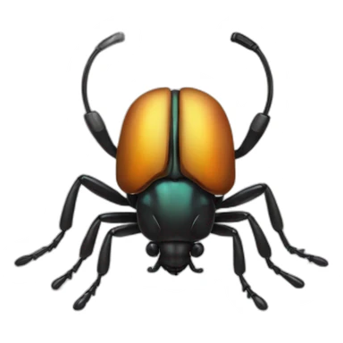 bug beetle with headset streamer  sticker