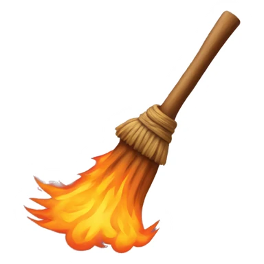Broomstick on fire sticker
