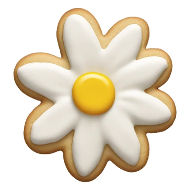 Realistic flower shaped cookie with frosting.  sticker