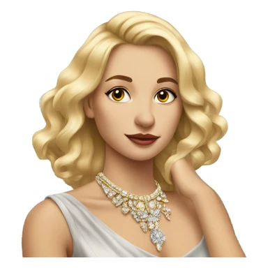 blonde girl in portrait jewelry sticker
