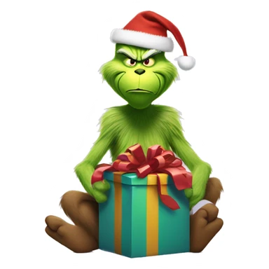 Grinch with presents  sticker