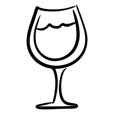 A wine glass, hand drawn style sticker