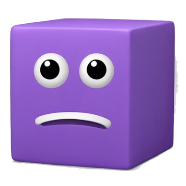 3d cube with a face and arms and legs sticker