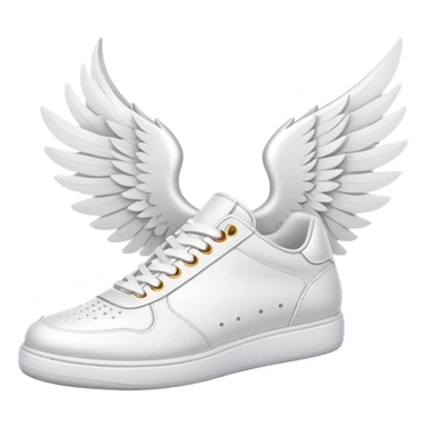 white sneakers with white wings sticker