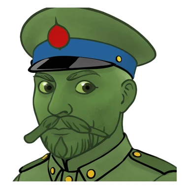 man with a soldier’s hat sticker
