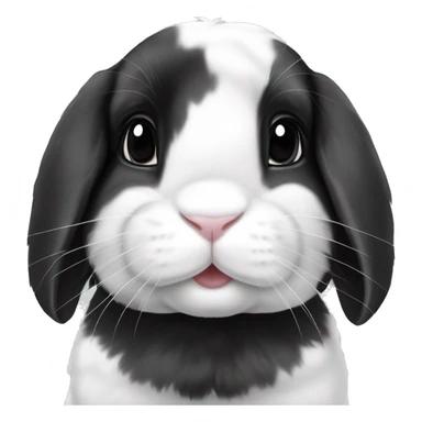 Black and white spot holland lop rabbit sticker