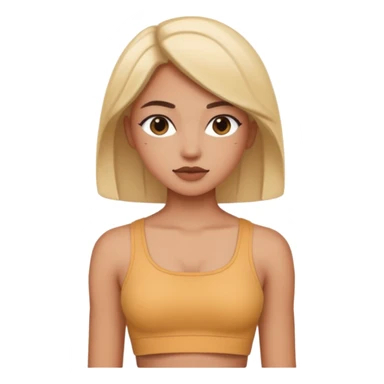 Human warring a crop top sticker