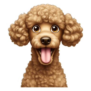 Light brown poodle with fangs sticker