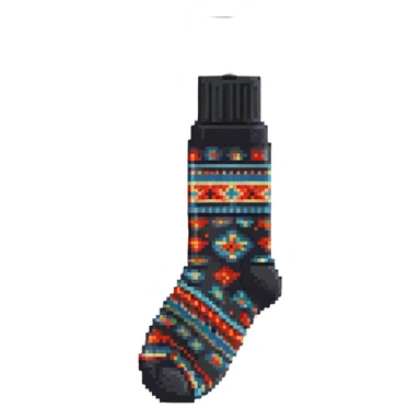 cozy wool sock with a pattern sticker