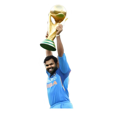 Rohit sharma lifting world cup sticker