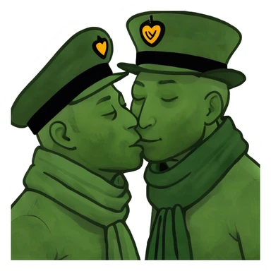 Men kissing sticker