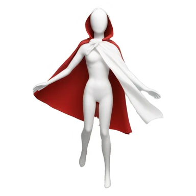 faceless white mannequin flying red cape sticker