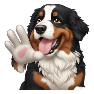 Bernese mountain dog give me five sticker